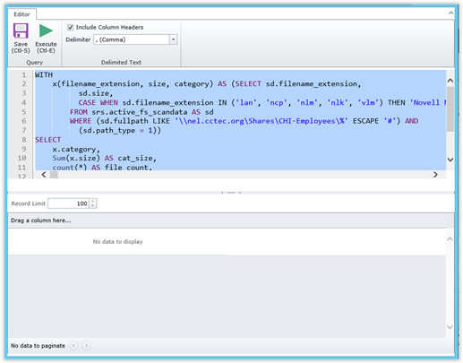 Custom Query with Web editor